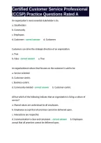 Certified Customer Service Professional &lpar;CCSP&rpar; Practice Questions Rated A