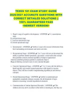 TEXES 181 EXAM STUDY GUIDE &NewLine;2026&sol;2027 ACCURATE QUESTIONS WITH &NewLine;CORRECT DETAILED SOLUTIONS &vert;&vert; &NewLine;100&percnt; GUARANTEED PASS &NewLine;<NEWEST VERSION> 