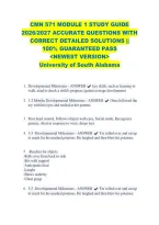 CMN 571 MODULE 1 STUDY GUIDE &NewLine;2026&sol;2027 ACCURATE QUESTIONS WITH &NewLine;CORRECT DETAILED SOLUTIONS &vert;&vert; &NewLine;100&percnt; GUARANTEED PASS &NewLine;<NEWEST VERSION> &NewLine;University of South Alabama 