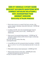 CMN 571 MODULE 3 STUDY GUIDE &NewLine;2026&sol;2027 ACCURATE QUESTIONS WITH &NewLine;CORRECT DETAILED SOLUTIONS &vert;&vert; &NewLine;100&percnt; GUARANTEED PASS &NewLine;<NEWEST VERSION> &NewLine;University of South Alabama 