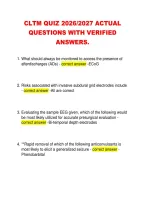 CLTM QUIZ 2026&sol;2027 ACTUAL &NewLine;QUESTIONS WITH VERIFIED &NewLine;ANSWERS&period;