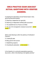 CMCA PRACTICE EXAM 2026&sol;2027 &NewLine;ACTUAL QUESTIONS WITH VERIFIED &NewLine;ANSWERS&period; 