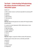 Test Bank &ndash; Understanding Pathophysiology&comma; 8th Edition &lpar;Huether & McCance&rpar; &vert; Latest 2025&sol;2026 Update