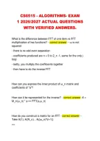 CS6515 - ALGORITHMS- EXAM &NewLine;1 2026&sol;2027 ACTUAL QUESTIONS &NewLine;WITH VERIFIED ANSWERS&period;