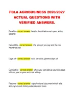 FBLA AGRIBUSINESS 2026&sol;2027 &NewLine;ACTUAL QUESTIONS WITH &NewLine;VERIFIED ANSWERS&period;