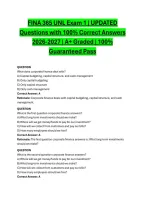FINA 365 UNL Exam 1 &vert; UPDATED Questions with 100&percnt; Correct Answers 2026-2027 &vert; A&plus; Graded &vert; 100&percnt; Guaranteed Pass