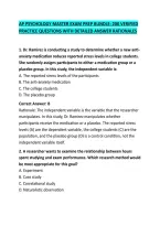 AP PSYCHOLOGY MASTER EXAM PREP BUNDLE&colon; 200 VERIFIED PRACTICE QUESTIONS WITH DETAILED ANSWER RATIONALES