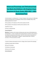 Advanced Physiology and Pathophysiology Test Bank &lpar;2nd Edition&rpar; &vert; All Chapters Exam Questions & Study Guide 2026-2027 &vert; 100&percnt; Guaranteed Pass