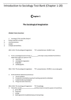 Introduction to Sociology Test Bank &lpar;Chapter 1-20&rpar;