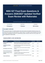 NSG 527 Final Exam Questions & Answers 2026&sol;2027 Updated Verified Exam Review with Rationales