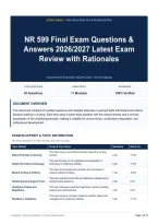 NR 599 Final Exam Questions & Answers 2026&sol;2027 Latest Exam Review with Rationales