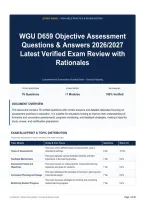 WGU D659 Objective Assessment Questions & Answers 2026&sol;2027 Latest Verified Exam Review with Rationales