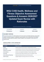 WGU C458 Health&comma; Wellness and Fitness Objective Assessment Questions & Answers 2026&sol;2027 Updated Exam Review with Rationales