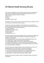 ATI Mental Health Nursing Review Questions with Verified Answers&NewLine;