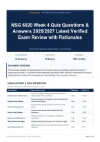 NSG 6020 Week 4 Quiz Questions & Answers 2026&sol;2027 Latest Verified Exam Review with Rationales