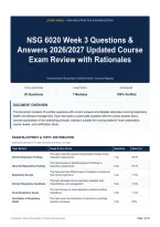 NSG 6020 Week 3 Questions & Answers 2026&sol;2027 Updated Course Exam Review with Rationales