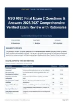 NSG 6020 Final Exam 2 Questions & Answers 2026&sol;2027 Comprehensive Verified Exam Review with Rationales