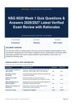 NSG 6020 Week 1 Quiz Questions & Answers 2026&sol;2027 Latest Verified Exam Review with Rationales
