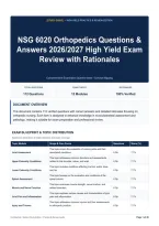 NSG 6020 Orthopedics Questions & Answers 2026&sol;2027 High Yield Exam Review with Rationales