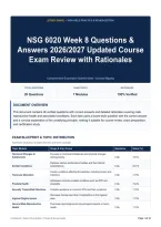 NSG 6020 Week 8 Questions & Answers 2026&sol;2027 Updated Course Exam Review with Rationales