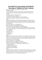 Test Bank For Essentials of Pediatric &NewLine;Nursing 4th Edition by Kyle Carman