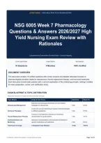 NSG 6005 Week 7 Pharmacology Questions & Answers 2026&sol;2027 High Yield Nursing Exam Review with Rationales