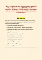 AFSB 151 Final Exam Study Questions Latest Update 2026 &vert;A Comprehensive Sample of 500 Multichoice Practice Questions Covering Full Scope of the Exam&vert; Each Question Includes the Correct Answer with a Detailed Explanation&vert; Guaranteed Pass