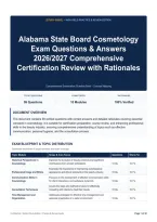Alabama State Board Cosmetology Exam Questions & Answers 2026&sol;2027 Comprehensive Certification Review with Rationales