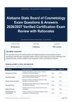 Alabama State Board of Cosmetology Exam Questions & Answers 2026&sol;2027 Verified Certification Exam Review with Rationales