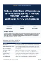 Alabama State Board of Cosmetology Theory Exam Questions & Answers 2026&sol;2027 Latest Updated Certification Review with Rationales