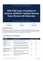 NSG 4100 Exam 3 Questions & Answers 2026&sol;2027 Updated Nursing Exam Review with Rationales