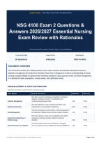 NSG 4100 Exam 2 Questions & Answers 2026&sol;2027 Essential Nursing Exam Review with Rationales