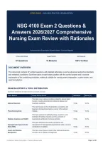 NSG 4100 Exam 2 Questions & Answers 2026&sol;2027 Comprehensive Nursing Exam Review with Rationales