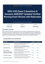 NSG 4100 Exam 2 Questions & Answers 2026&sol;2027 Updated Verified Nursing Exam Review with Rationales
