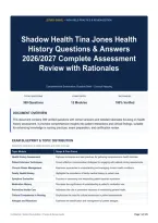 Shadow Health Tina Jones Health History Questions & Answers 2026&sol;2027 Complete Assessment Review with Rationales