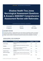 Shadow Health Tina Jones Neurological Assessment Questions & Answers 2026&sol;2027 Comprehensive Assessment Review with Rationales