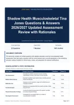 Shadow Health Musculoskeletal Tina Jones Questions & Answers 2026&sol;2027 Updated Assessment Review with Rationales
