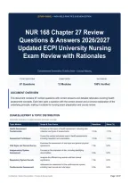 NUR 168 Chapter 27 Review Questions & Answers 2026&sol;2027 Updated ECPI University Nursing Exam Review with Rationales