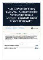 NUR 113 Pressure Injury 2026&sol;2027 &vert; Comprehensive Nursing Questions & Answers &vert; Updated Clinical Review &lpar;Rationales&rpar;