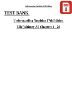 Test Bank for Understanding Nutrition 17th Edition by Ellie Whitney&comma; Sharon Rady Rolfes and Haiyan Maier 9780357974278 &vert; Chapters 1&ndash;20 Complete