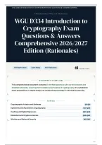 WGU D334 Introduction to Cryptography Exam Questions & Answers Comprehensive 2026&sol;2027 Edition &lpar;Rationales&rpar;