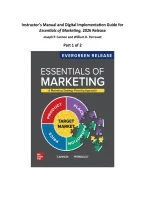 Instructor&rsquo;s Manual for Essentials of Marketing&comma; 2026 Release by Joseph P&period; Cannon &vert; All Chapters&period;