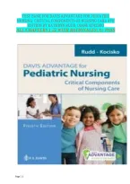 Test Bank for Davis Advantage for Pediatric Nursing 4th Edition by Kathryn Rudd And  Diane Kocisko 9781719651752 &vert; Chapters 1&ndash;22 Complete