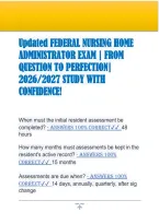 Updated FEDERAL NURSING HOME &NewLine;ADMINISTRATOR EXAM &vert; FROM &NewLine;QUESTION TO PERFECTION&vert; &NewLine;2026&sol;2027 STUDY WITH &NewLine;CONFIDENCE&excl; 