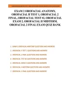 Orofacial Anatomy Exam 2&comma; Tests 1-2&comma; Midterm & Final &ndash; Study Guide
