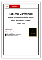 NURS 6501 Midterm Exam &vert; Advanced Pathophysiology &vert; Walden University &vert; Q & A &vert; 2026&sol;2027 Edition &lpar;PDF&rpar;