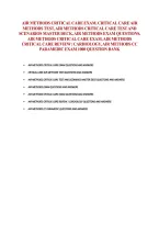 Air Methods Critical Care Exam All Versions &ndash; Questions&comma; Answers & Study Guide