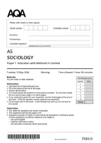 2026 AS-LEVEL AQA SOCIOLOGY PAPER 1