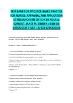 Evidence-Based Practice for Nurses&colon; Appraisal and Application of Research&comma; 5th Edition &mdash; Nola A&period; Schmidt & Janet M&period; Brown &mdash; Test Bank