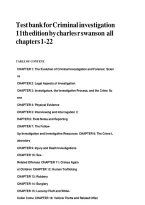 Test Bank for Criminal Investigation 11th Edition Swanson Chapters 1-22&NewLine;&NewLine;